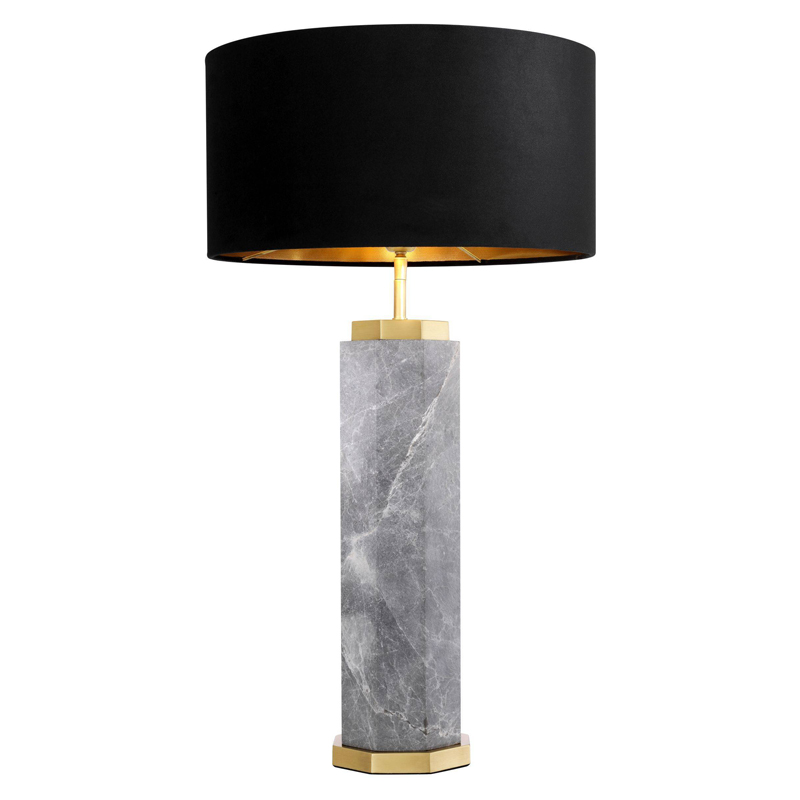 Настольная лампа Eichholtz Table Lamp Newman Grey Латунь Античная полированная Серый Черный в Казани | Loft Concept 