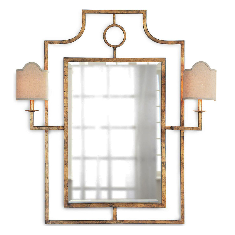 Зеркало с бра Mirror with Sconces Dairile Gold Золотой в Казани | Loft Concept 