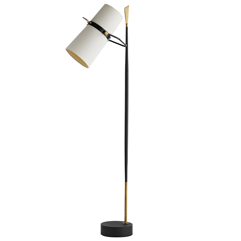 Торшер Arteriors YASMIN FLOOR LAMP Латунь Белый Черный в Казани | Loft Concept 