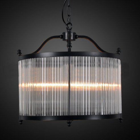 Люстра Glass Fringe Chandelier Round Черный в Казани | Loft Concept 