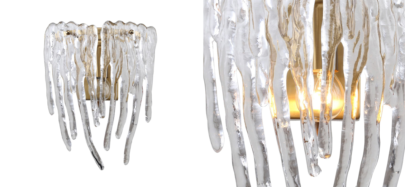 Бра с декором в виде сосулек  из стекла Drizzle - фото