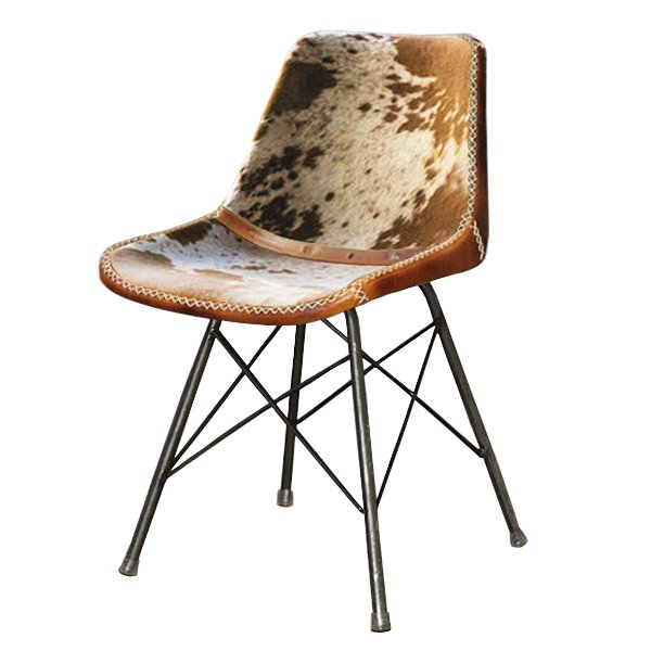 Стул лофт шкура коровы Cowhide Schoolhouse Chair Коричневый Черный в Казани | Loft Concept 