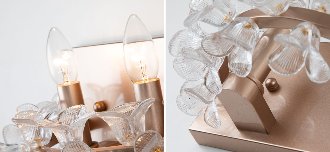 Бра с декором из стеклянных цветов Myosotis - фото