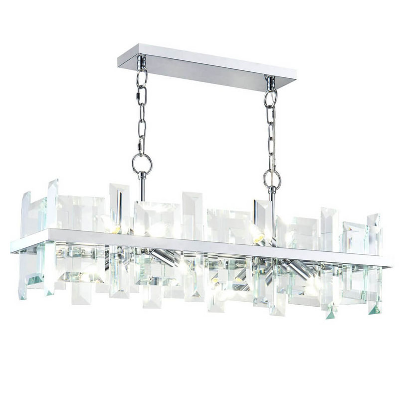 Люстра Harlow Crystal Square Chandelier chrome 8 Хром в Казани | Loft Concept 