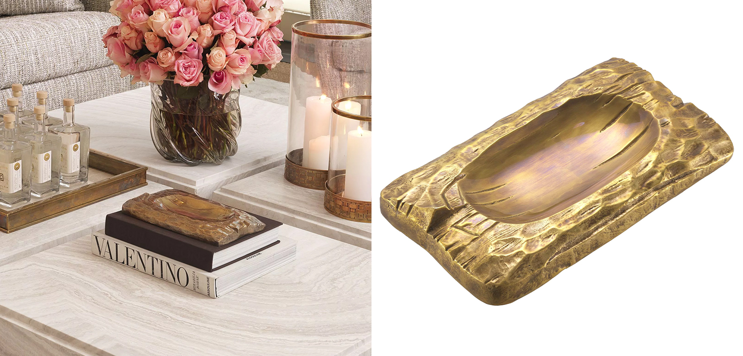 Поднос Eichholtz Tray Chiasso Brass - фото