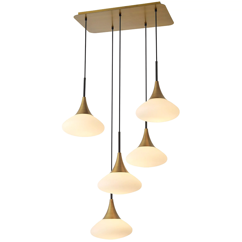 Люстра Eichholtz Chandelier Duco L Белый Латунь в Казани | Loft Concept 