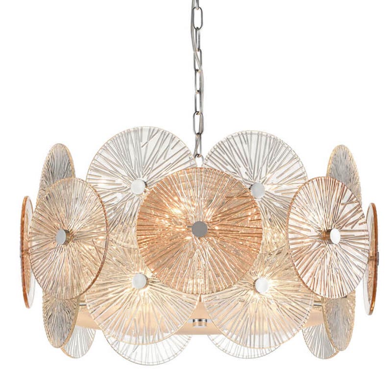 Люстра Decorative Glass discs Chandelier chrome Хром Прозрачный в Казани | Loft Concept 