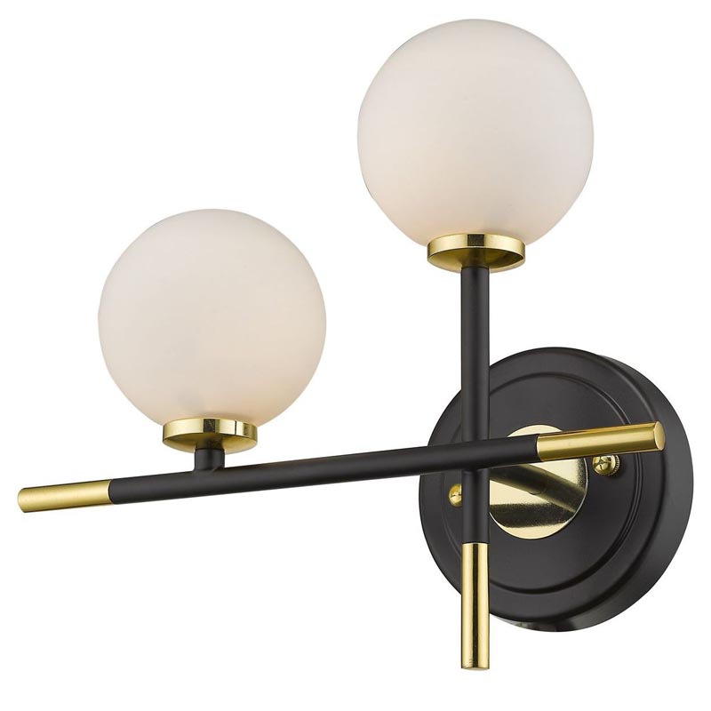 Бра Galant Sconce gold left Золотой Черный Белое матовое стекло в Казани | Loft Concept 