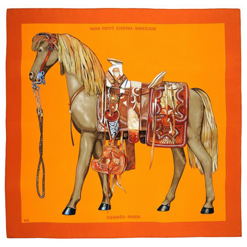 Плед Hermes Horse Orange Plaid Оранжевый в Казани | Loft Concept 