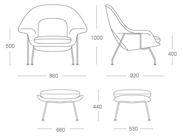 Кресло Womb Chair and Ottoman в Казани