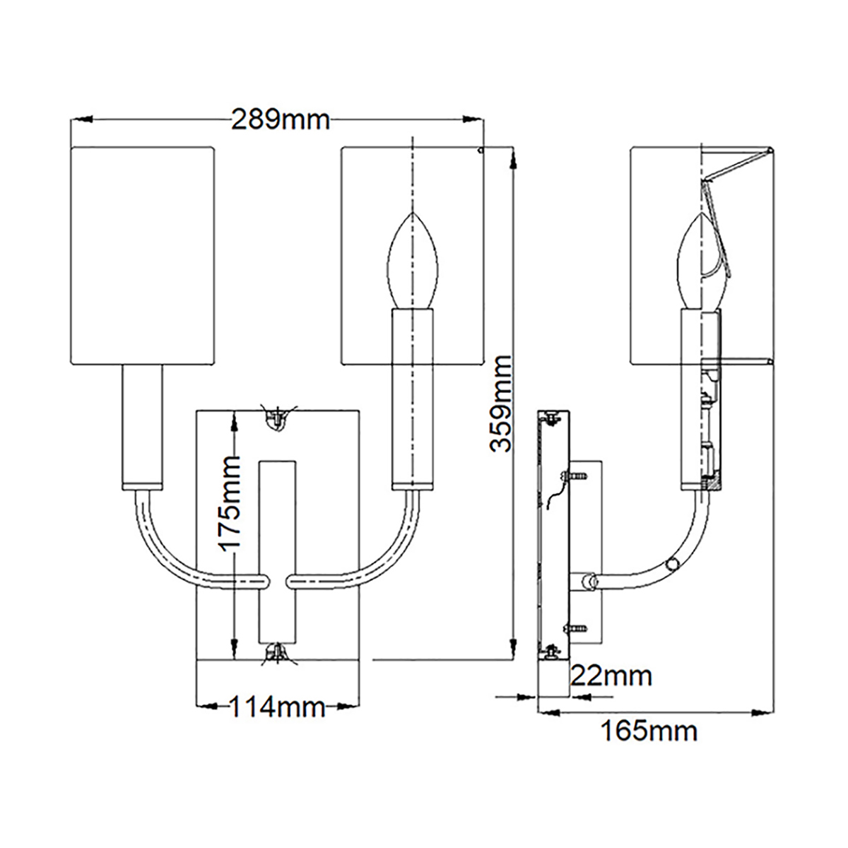 Бра с прямоугольным основанием цвета латунь и 2-мя белыми цилиндрическими льняными абажурами Feiss в Казани