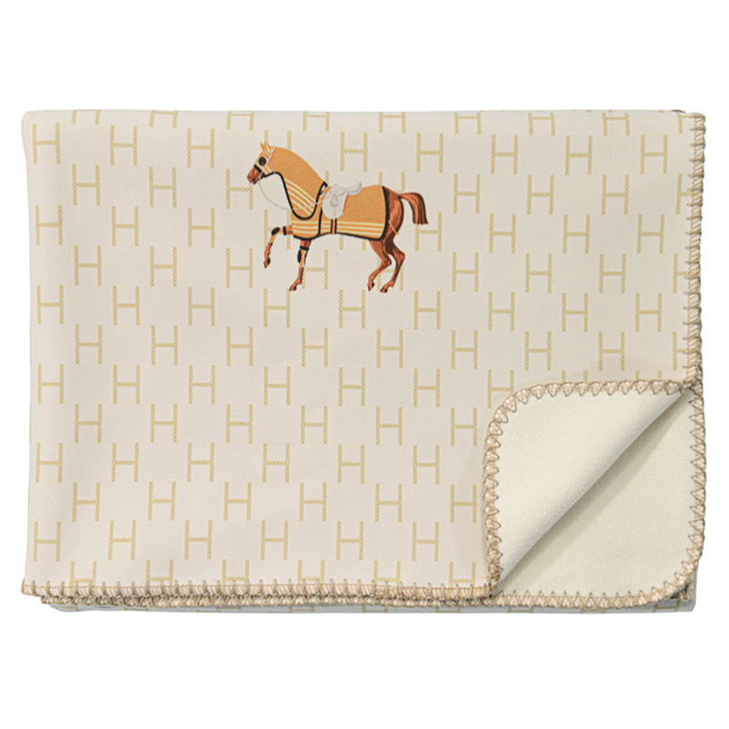 Плед Hermes Pattern Horse Plaid Бежевый Коричневый в Казани | Loft Concept 