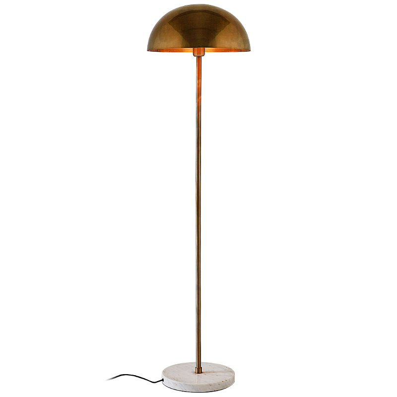 Торшер Riverside Floor Lamp Brass Латунь Белый Мрамор Bianco в Казани | Loft Concept 