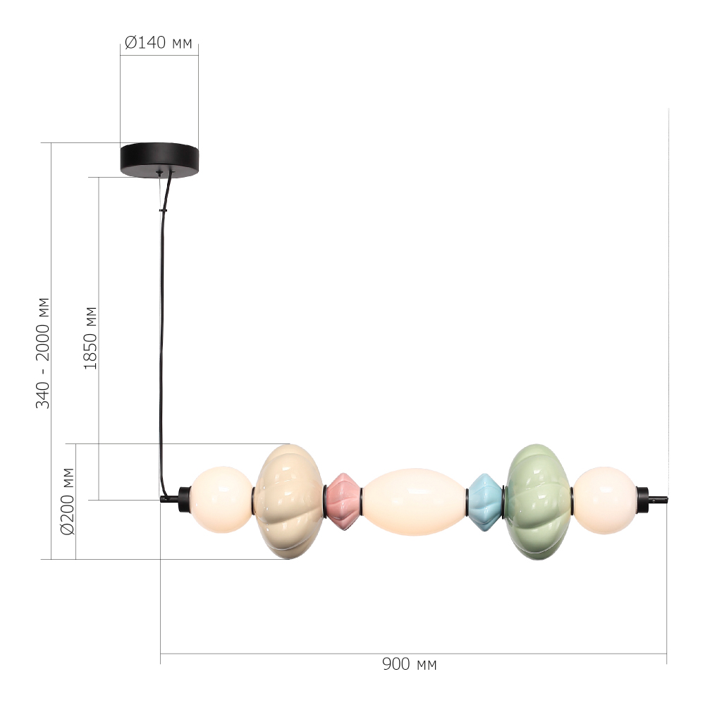 Подвесной светильник линейный с керамическими элементами 24W LED Fragrant Light в Казани