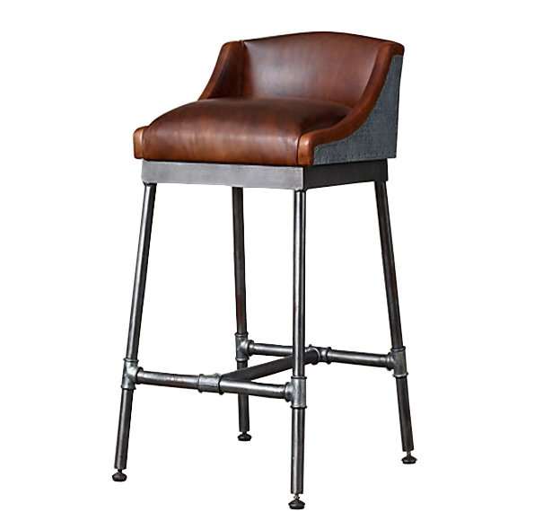 Барный стул Iron Scaffold Bar stool brown Коричневый Серый в Казани | Loft Concept 