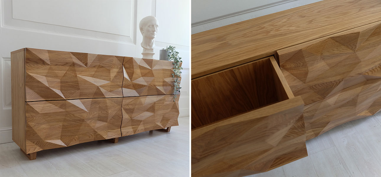 Комод с большими угловыми фигурами, 2 уровня Geometric Greece - фото