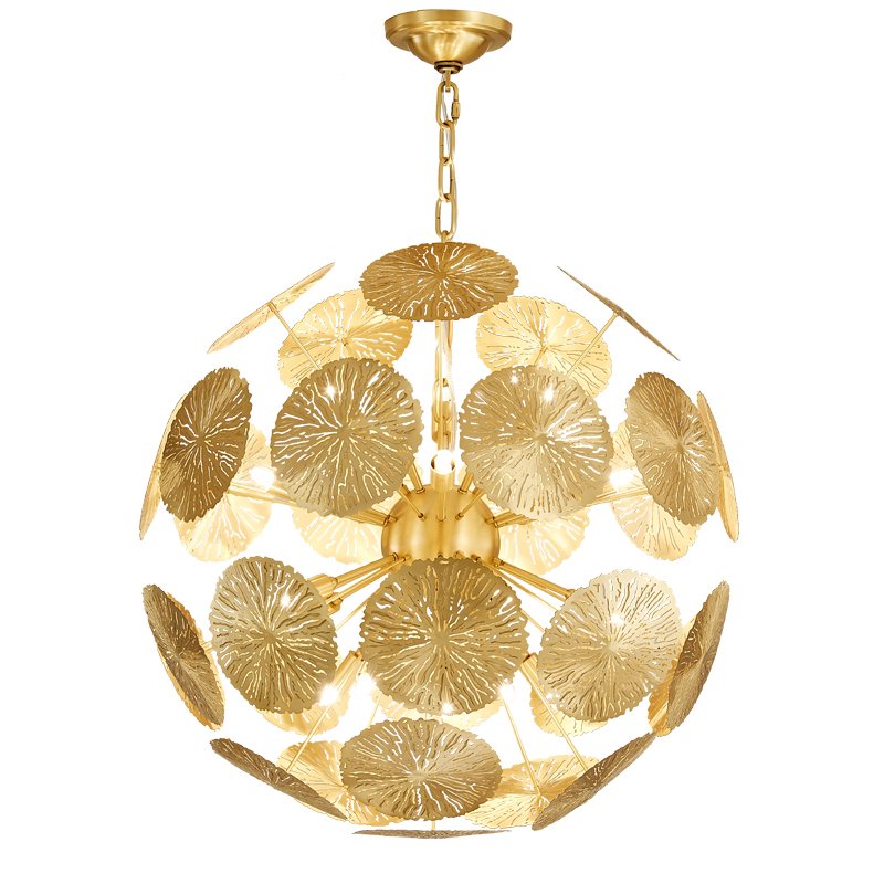 Люстра GLOBAL VIEWS LILY PAD Chandelier Латунь в Казани | Loft Concept 