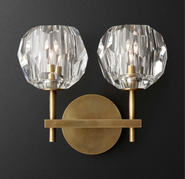 Бра Бра RH Boule de Cristal Double Sconce Brass Латунь в Казани | Loft Concept 