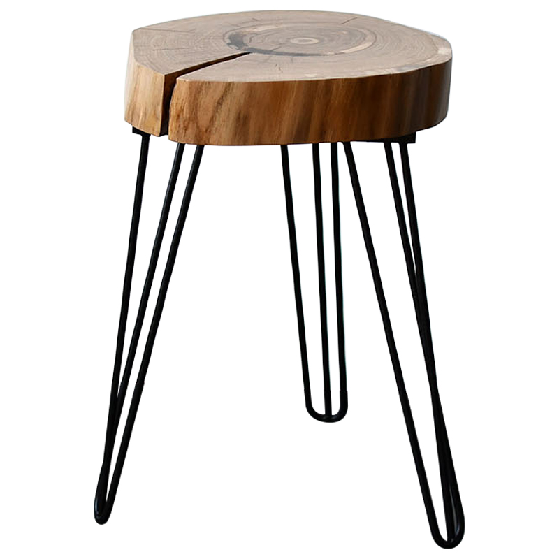 Приставной стол Morley Industrial Metal Rust Side Table Светлый дуб Черный в Казани | Loft Concept 