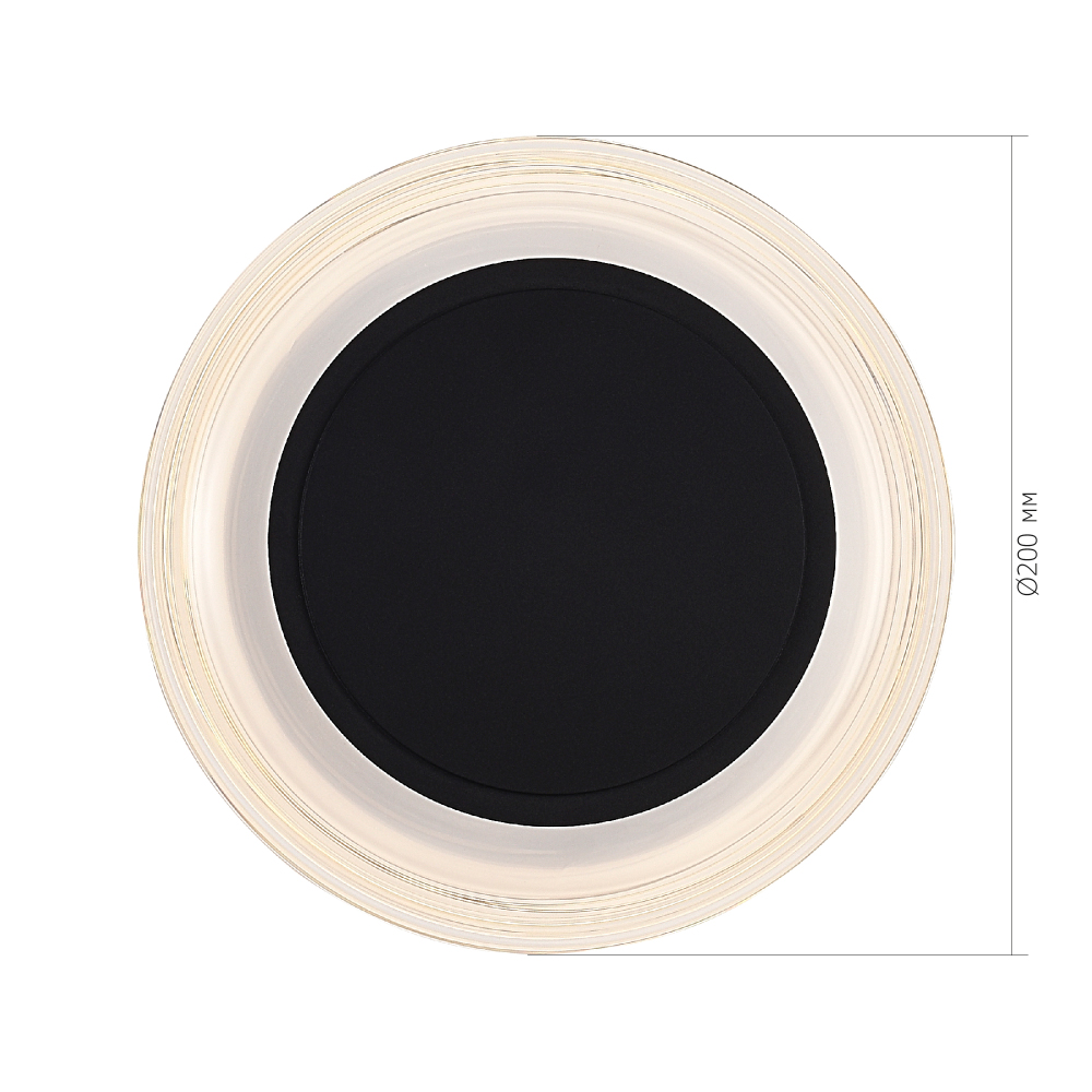 Бра круглое черный/прозрачный Plumpness LED 7 в Казани