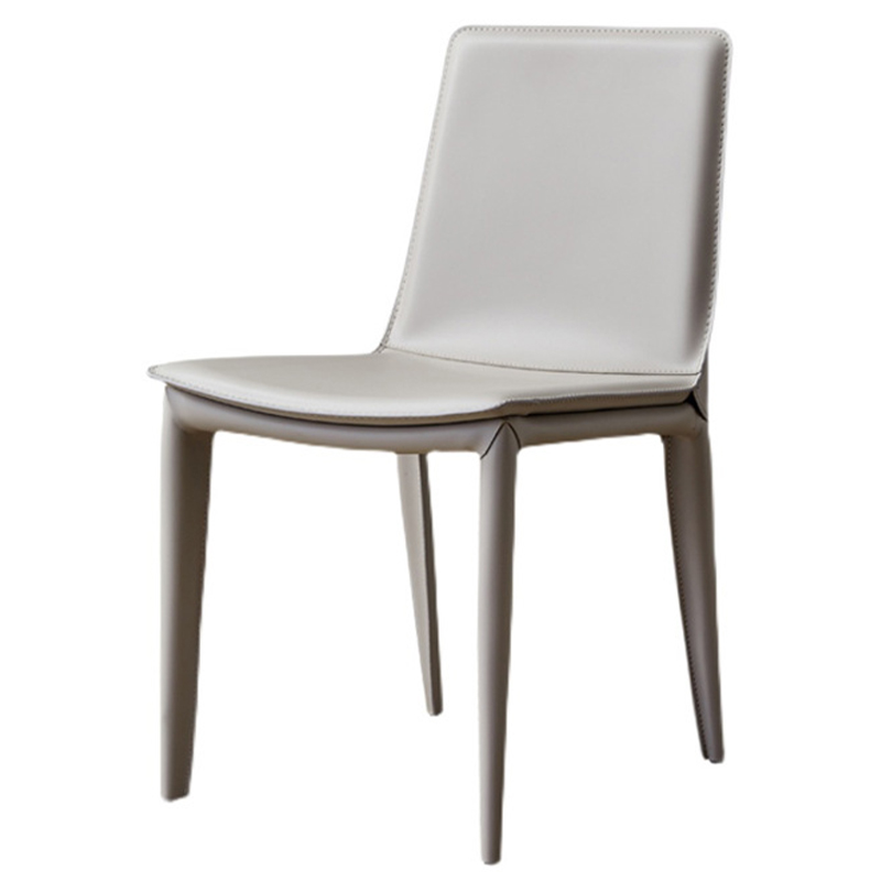 Стул с кожаной обивкой Elbert Chair White Белый Белый в Казани | Loft Concept 