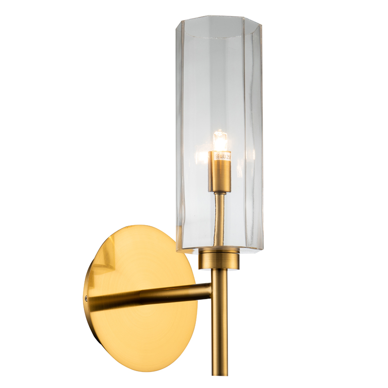 Бра Claudine Sconce Латунь Прозрачный в Казани | Loft Concept 