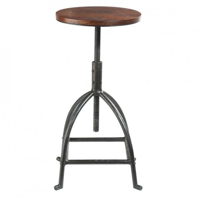 Барный стул Industrial Bar Oak Barstool Сталь Коричневый в Казани | Loft Concept 