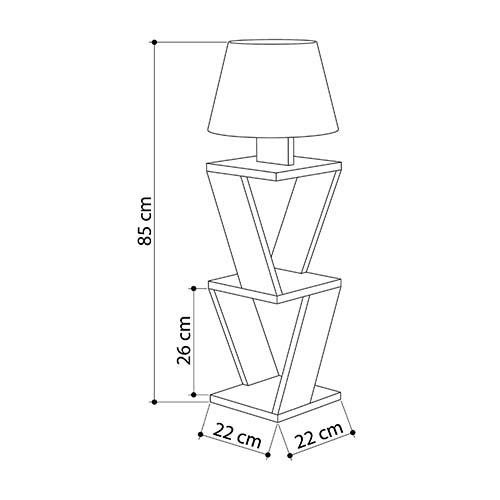 Торшер белый с каркасом с 2-мя полками и тканевым абажуром KOZENA SIDE FLOOR LAMP WHITE в Казани