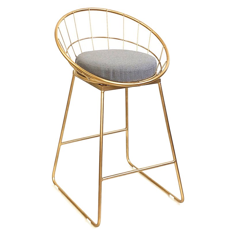 Барный стул Iron bar chair Golden Глянцевое золото Серый в Казани | Loft Concept 