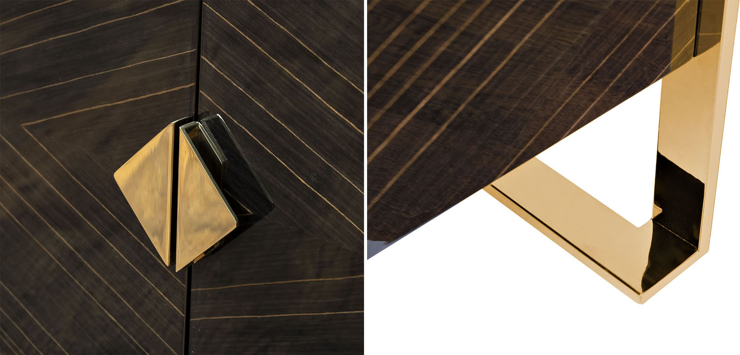 TV-тумба в стиле арт-деко Mercer Golden Geometry - фото №2