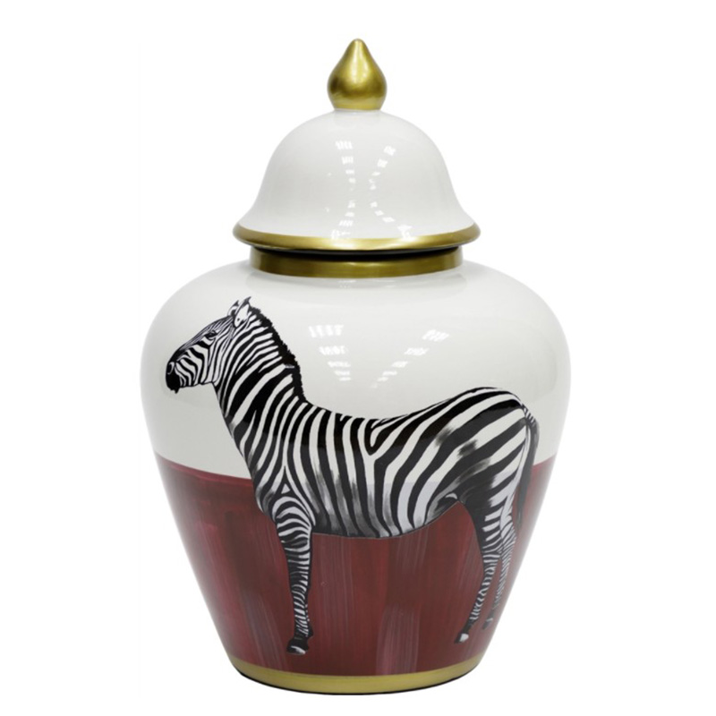 Ваза Zebra Vase white and red Белый Черный Золотой Красный в Казани | Loft Concept 