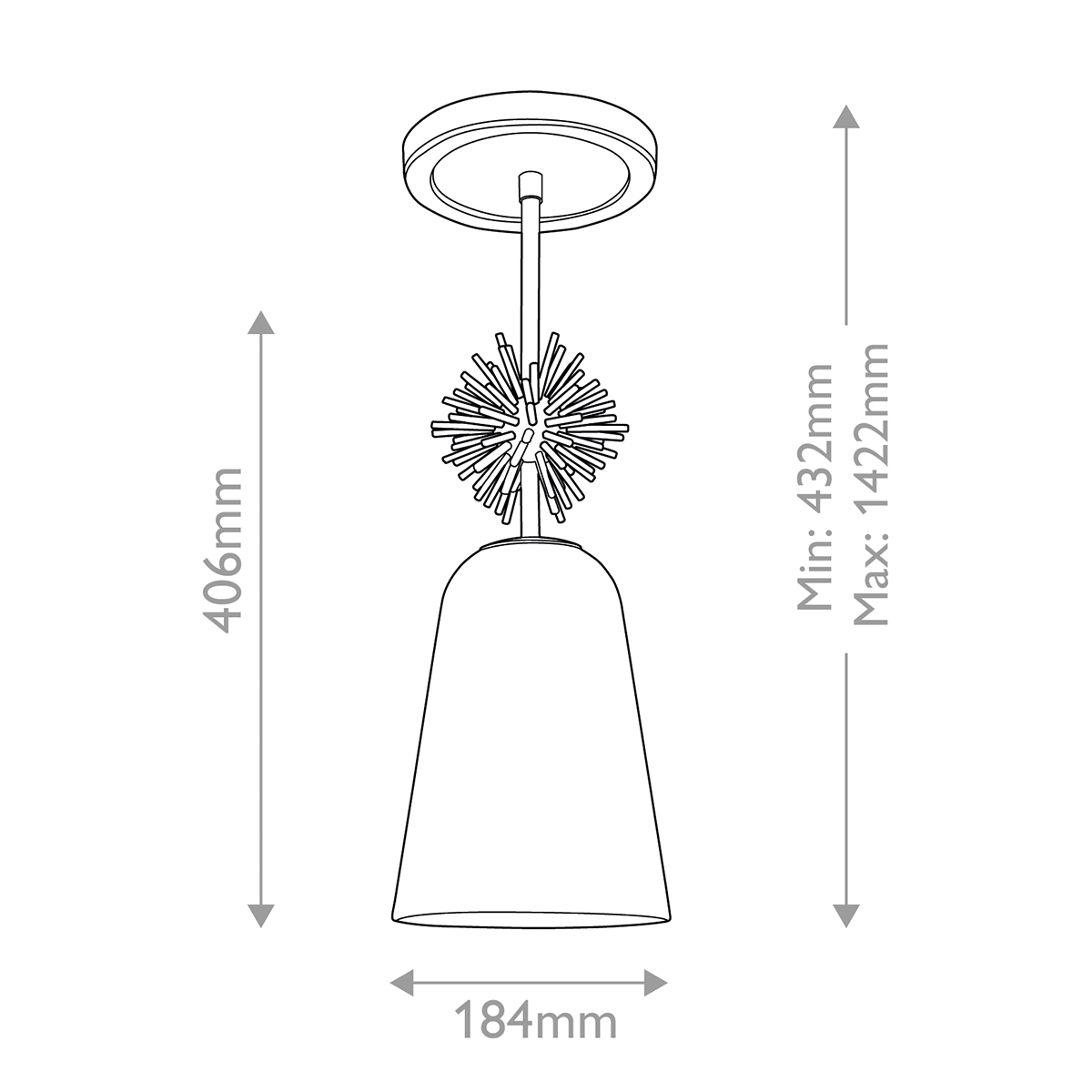 Подвесной светильник золотого цвета с колоколообразным стеклянным плафоном и декоративным элементом Elstead Lighting в Казани