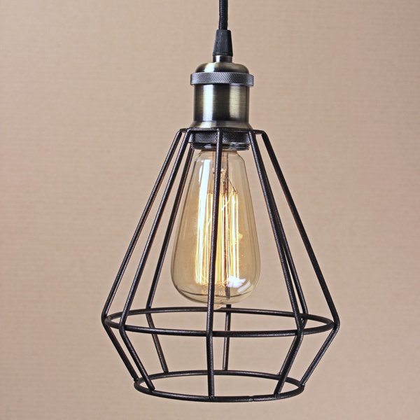 Подвесной светильник Wire Cage Pendant Punch Black Черный в Казани | Loft Concept 