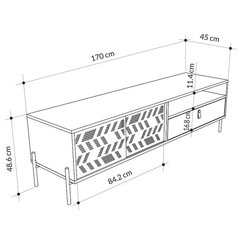 ТВ-тумба с раздвижными дверцами Mallin Metal TV Stand в Казани