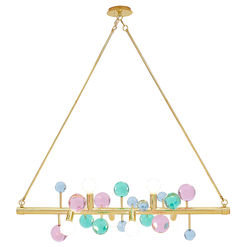 Светильник Jonathan Adler GLOBO SIX-LIGHT LINEAR CHANDELIER Multi Мульти Золотой в Казани | Loft Concept 