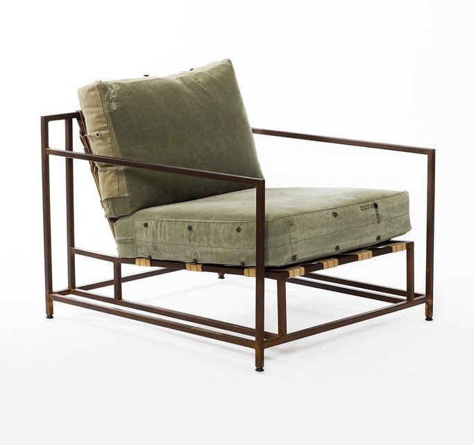 Кресло Inheritance Armchair Olive Military Fabric Оливковый в Казани | Loft Concept 