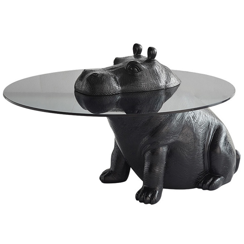 Кофейный Стол Бегемот Hippo Sitting Coffee Table Черный Прозрачный в Казани | Loft Concept 