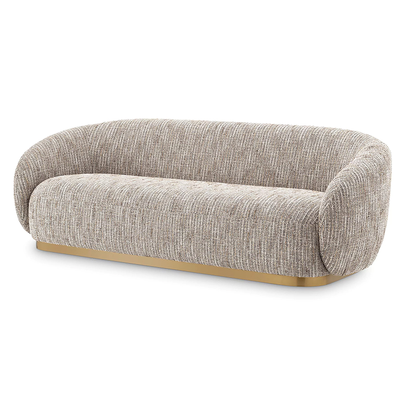 Диван Eichholtz Sofa Brice Mademoiselle Beige Бежево-серый Латунь в Казани | Loft Concept 