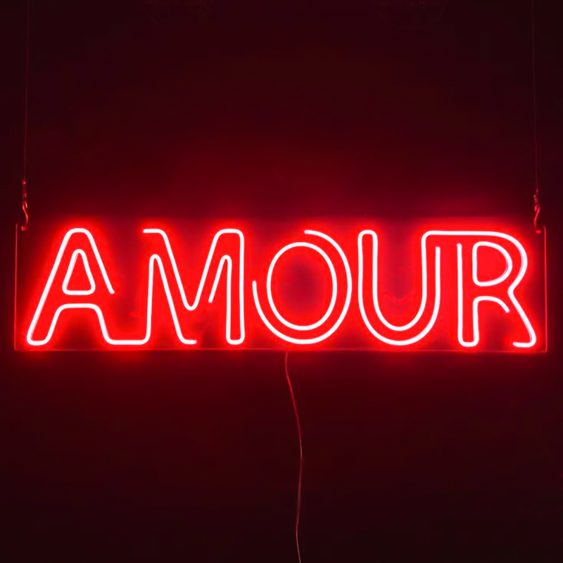 Неоновая настенная лампа Amour Neon Wall Lamp Прозрачный Красный в Казани | Loft Concept 