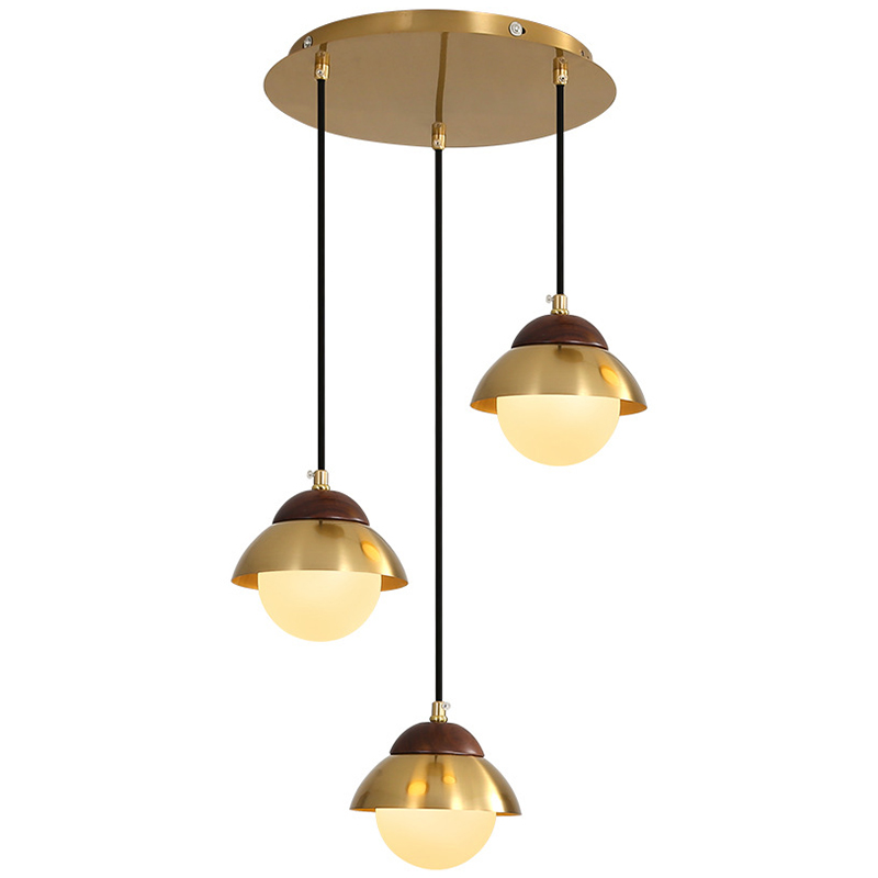 Люстра Roch Wooden Eco Light Chandelier Латунь Коричневый Белый в Казани | Loft Concept 