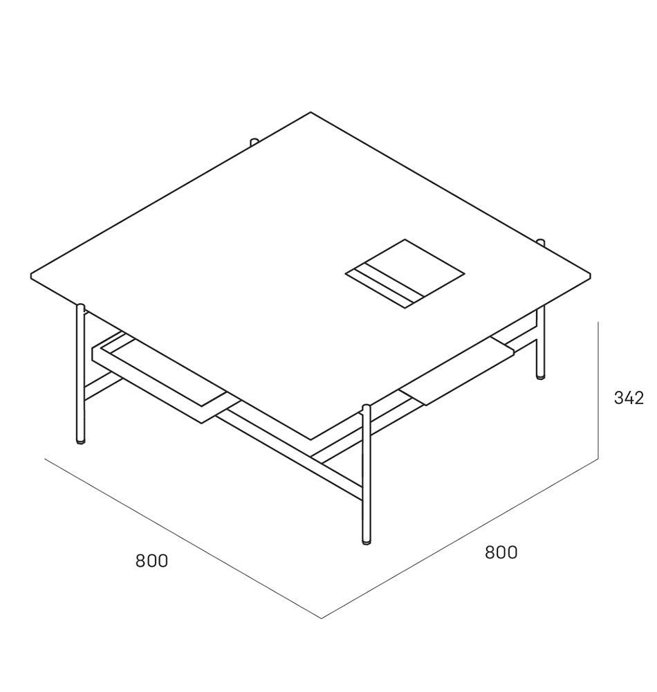 Karat журнальный столик цвета тёмный камень с съемным подносом в Казани