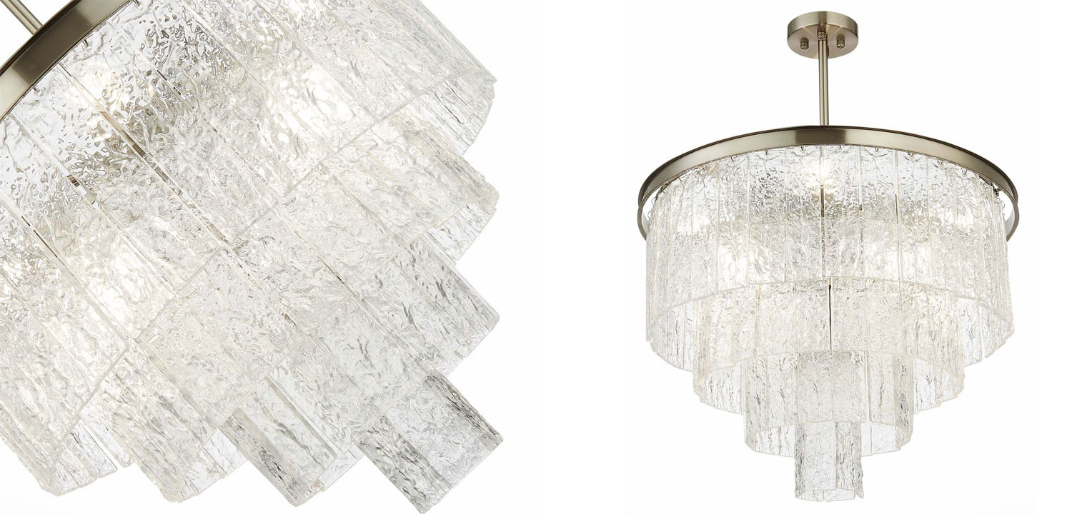 Люстра Renea Textured Glass Chandelier Nickel D60 - фото