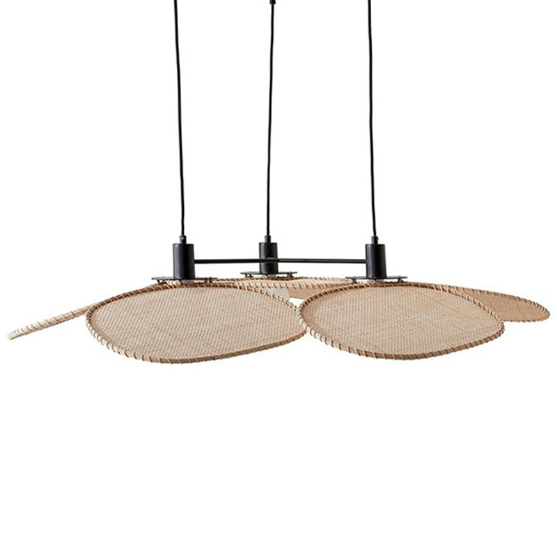 Подвесной светильник Takibi Three Lamp Pendant Бежевый Древесина Черный в Казани | Loft Concept 