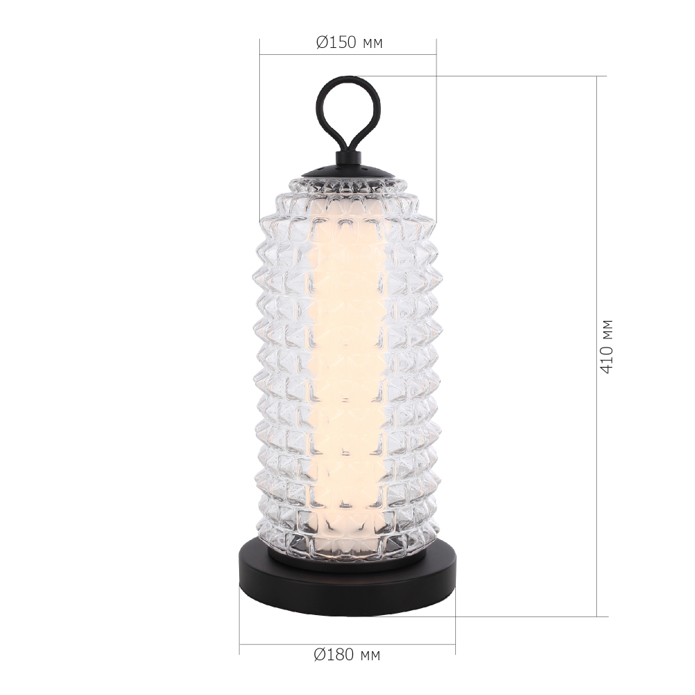 Настольная лампа с прозрачным факутрным стеклянным плафоном Sonora в Казани