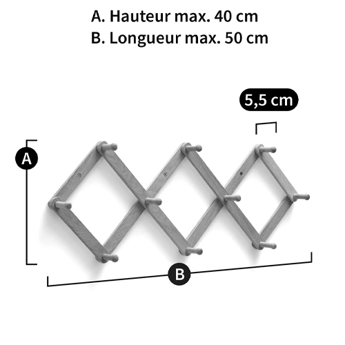 Настенная деревянная раздвижная вешалка Larson Wood Hanger в Казани