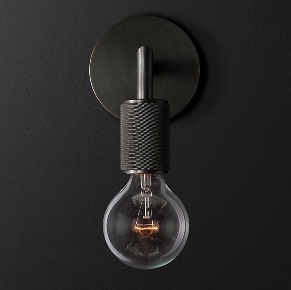 Бра RH Utilitaire Single Sconce Black Темная бронза в Казани | Loft Concept 