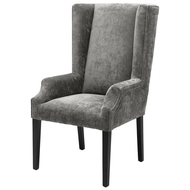 Стул Eichholtz Dining Chair Tempio grey Серый Черный в Казани | Loft Concept 