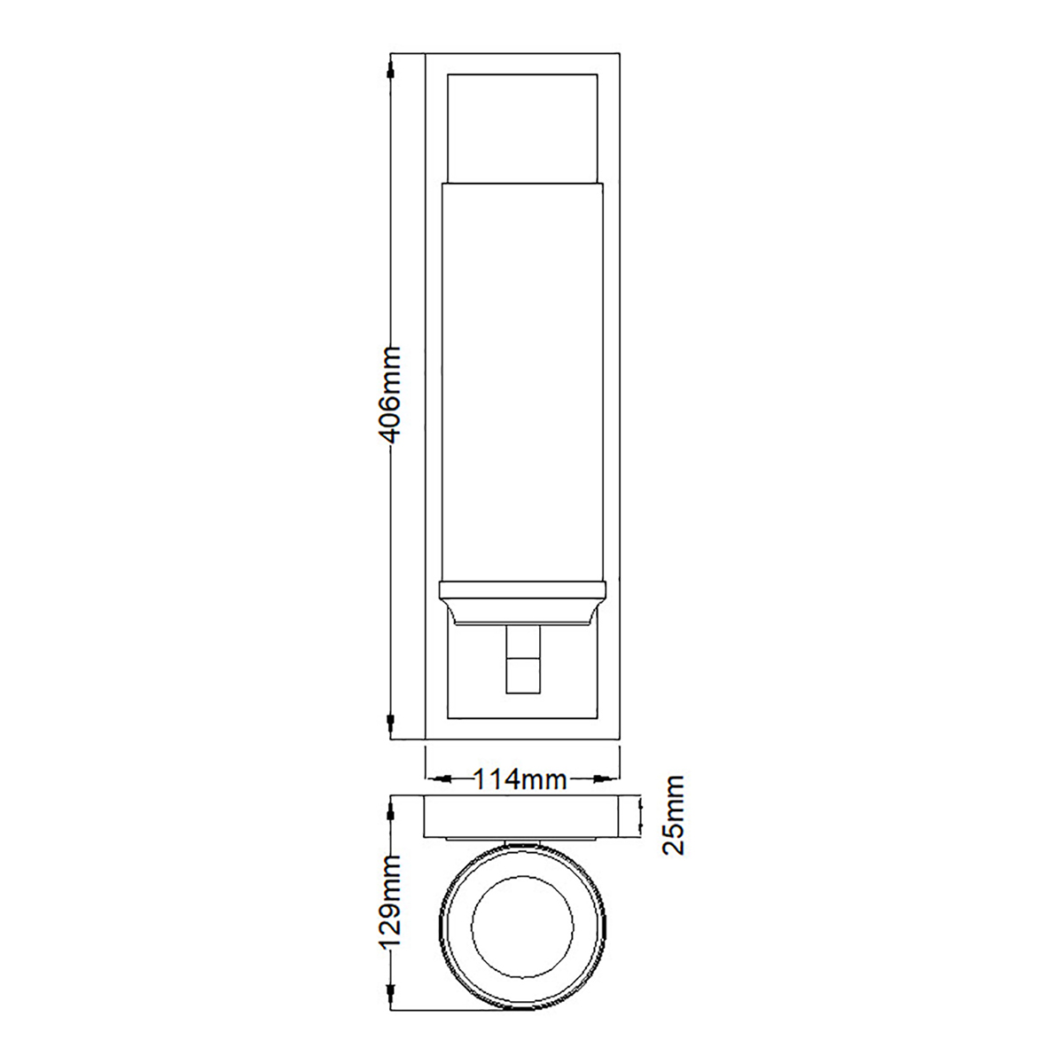 Бра для ванных комнат с белым цилиндрическим плафоном на прямоугольном основании цвета хром Feiss в Казани