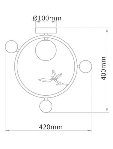 Потолочный светильник Metal Wood Ring Leaf в Казани