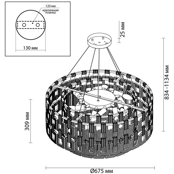 Люстра Ribbed Elements Pendant Round 67 в Казани